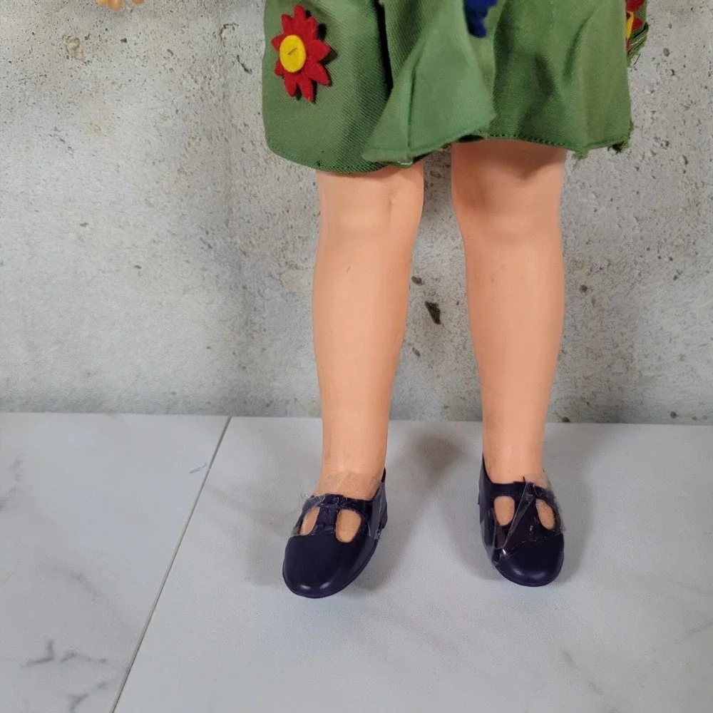 Vintage Ideal Velvet  Doll‎ PLAID HAT Skirt Dress Sears? Aftermarket Homemade?